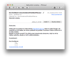 Upozornění na nefunkční stránky